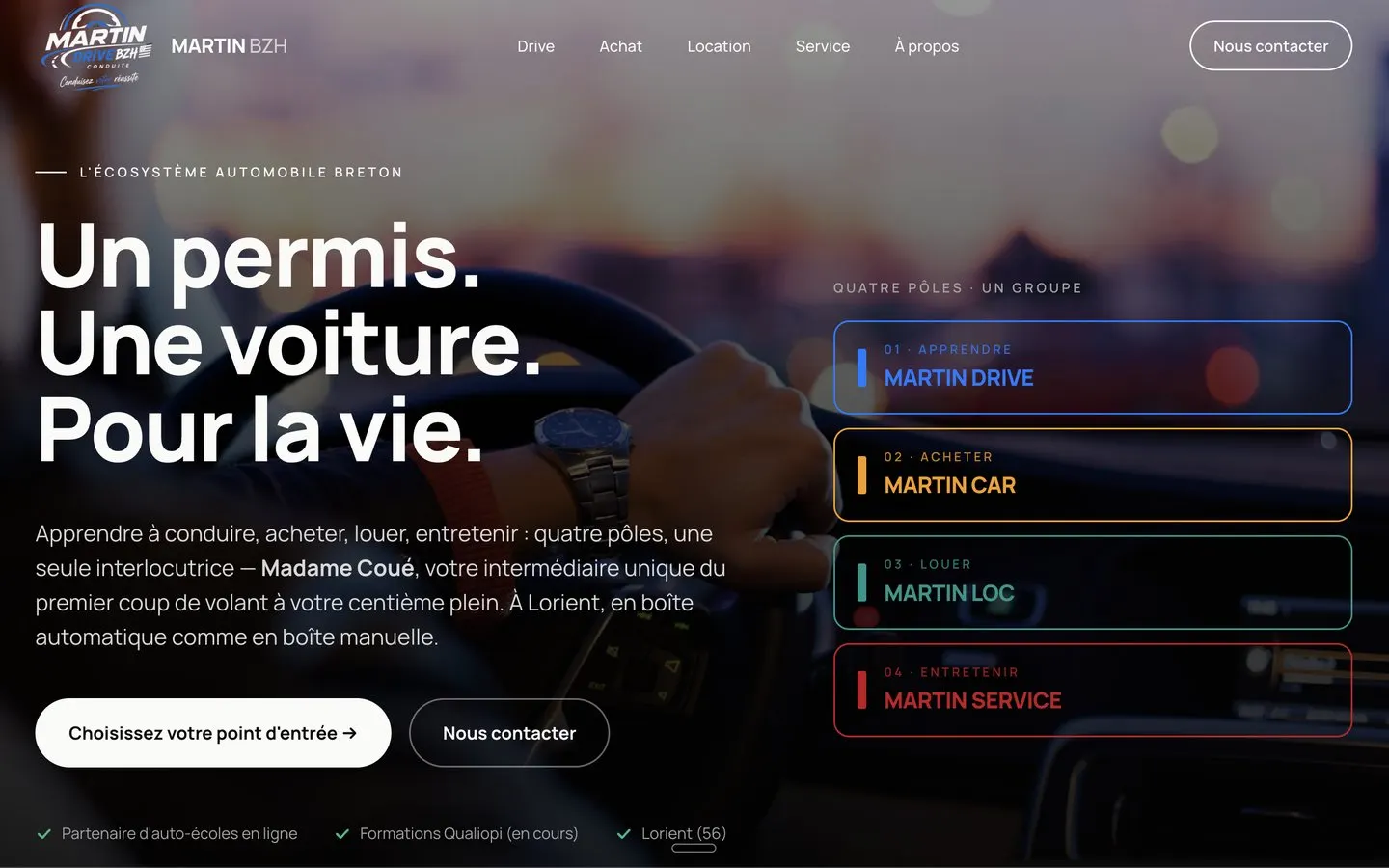 Site internet de Martin Drive, à Lorient